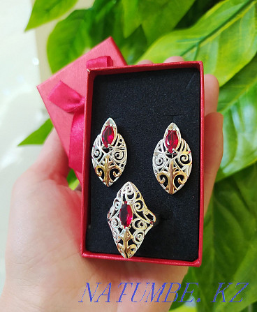 Silver Discount Sets Set Earrings Ring Koumiss setlar Sets Almaty - photo 1