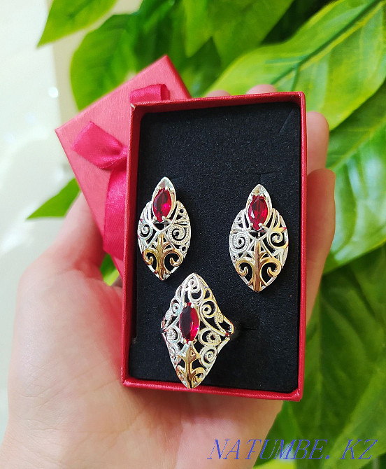 Silver Discount Sets Set Earrings Ring Koumiss setlar Sets Almaty - photo 1