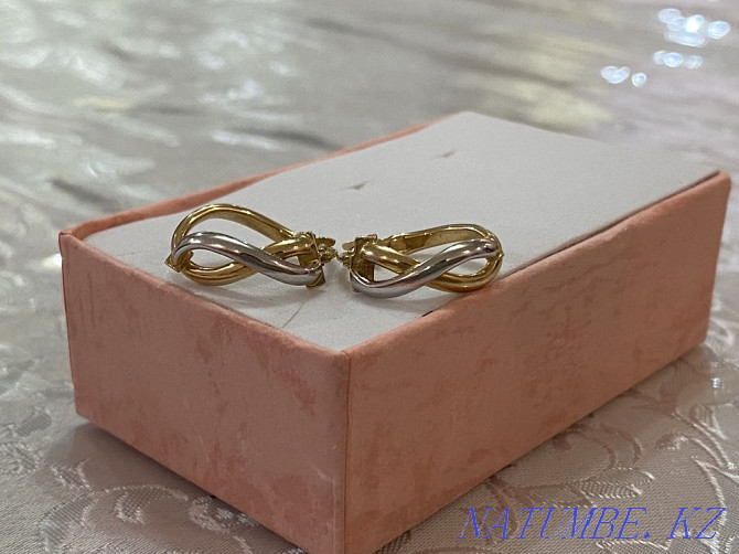 New gold earrings 1.55 grams. Italygold 585 Almaty - photo 3