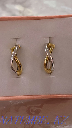 New gold earrings 1.55 grams. Italygold 585 Almaty - photo 2