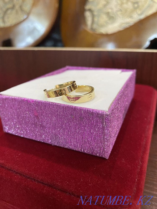 Cartier новые золотые итальянские серьги 585 пробы Алматы - изображение 2