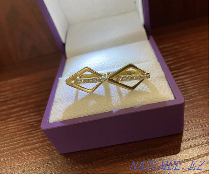 New gold earrings, Italy 585 assay 3.8 grams Almaty - photo 2