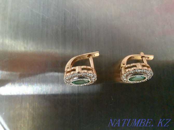 Earrings gold 585 with diamonds Байтерек - photo 4