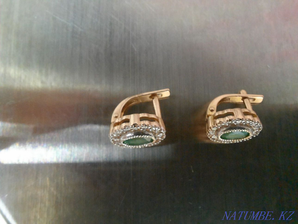 Серьги золото 585 проба с бриллиантами Байтерек - изображение 4