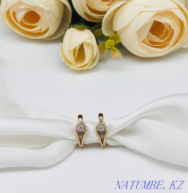 серьги, золото 585 Россия, вес 2.55 г. №18182 «Ломбард Белый» Астана - изображение 1