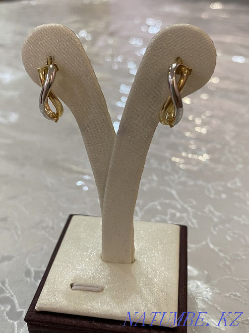 New gold earrings 1.55 grams. Italygold 585 Almaty - photo 1