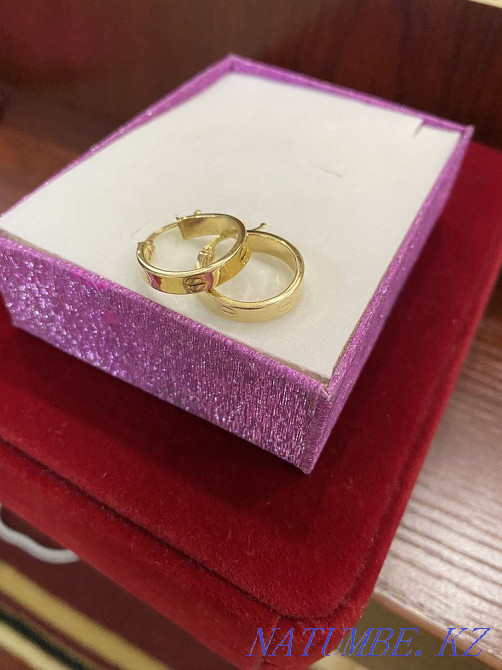 Cartier new 585 gold Italian earrings Almaty - photo 1