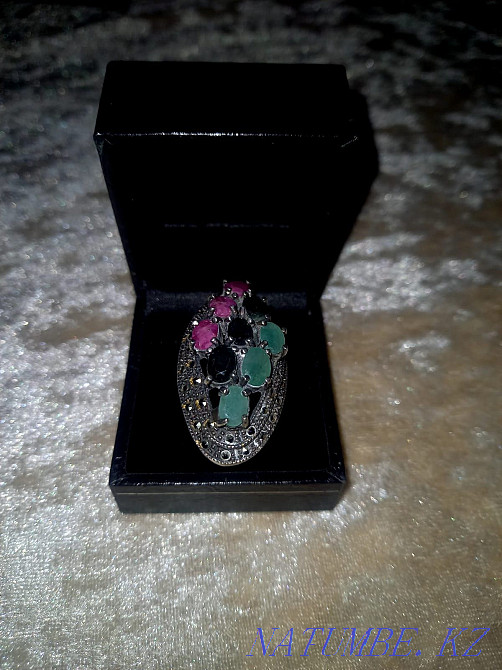 Ring silver 925, natural stones Almaty - photo 8