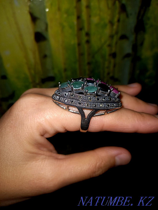 Ring silver 925, natural stones Almaty - photo 7