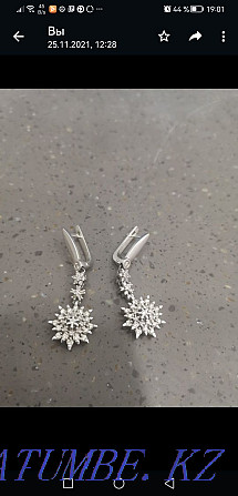 Earrings and ring, white gold, Italy, not worn for a long time. Сарыкамыс - photo 2