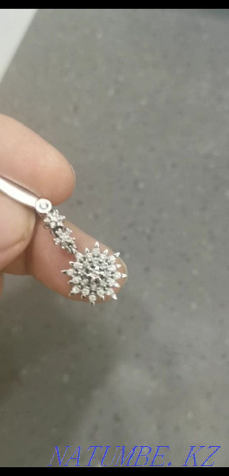 Серьги и кольцо, белое золото, италия, долго не носила. Сарыкамыс - изображение 4