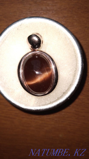 Продам серебряный кулон с кошачим глазом Алматы - изображение 1