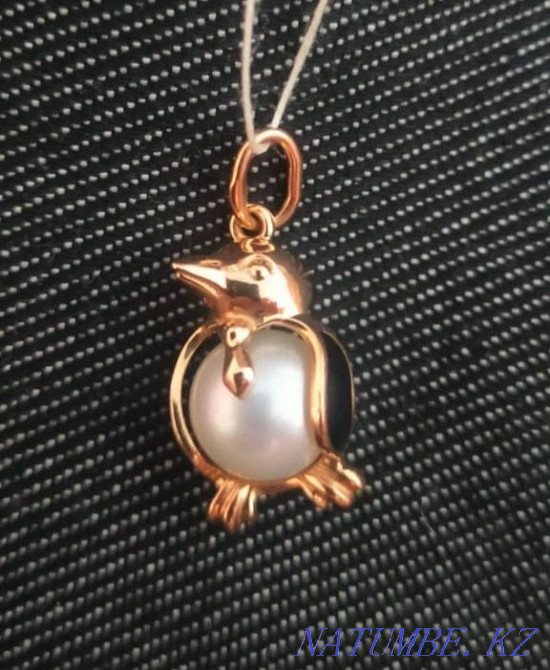 Кулон новый золотой с жемчугом Усть-Каменогорск - изображение 3