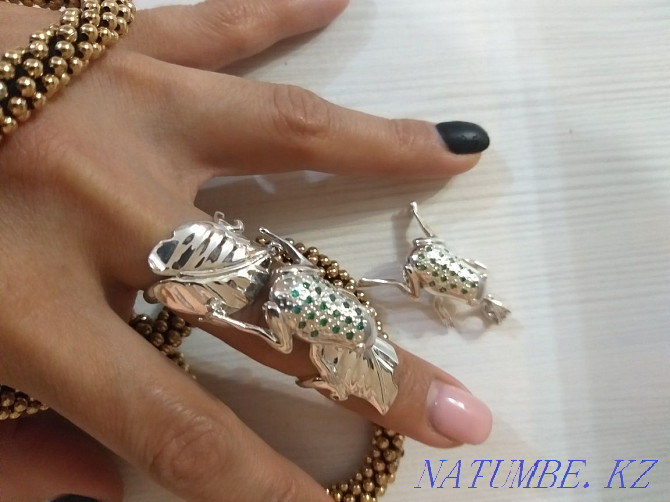 Серебряный набор, серебряное кольцо, серебряный кулон Астана - изображение 5