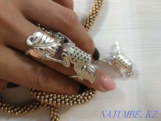 Серебряный набор, серебряное кольцо, серебряный кулон Астана - изображение 1
