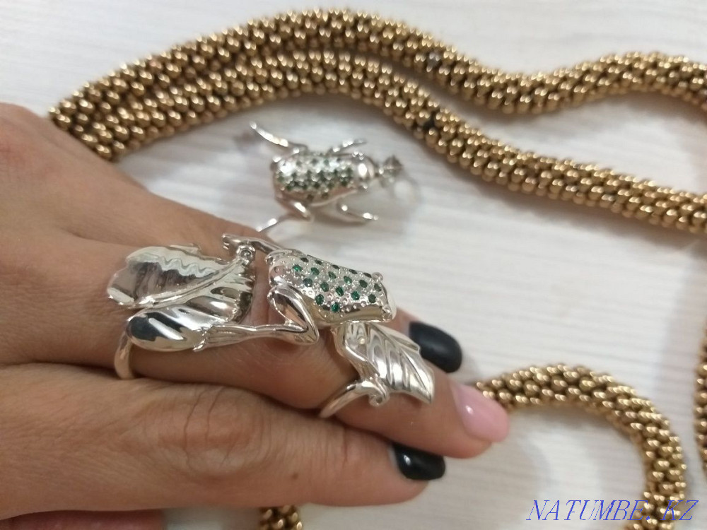 Серебряный набор, серебряное кольцо, серебряный кулон Астана - изображение 4