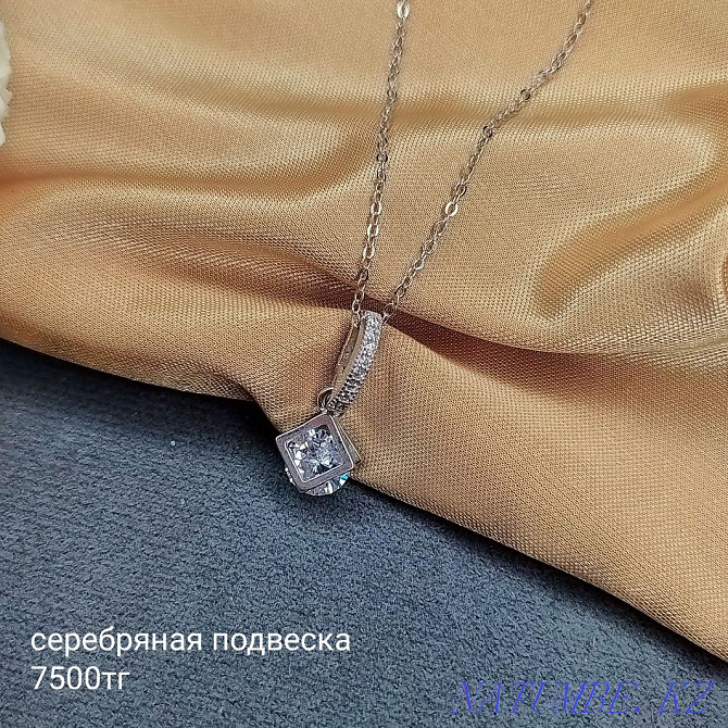 Серебряная цепочка и кулон на удачу, новый, 925 проба Алматы - изображение 7