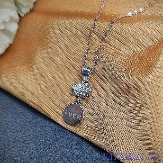 Silver chain and pendant for good luck, brand new, 925 Almaty - photo 1