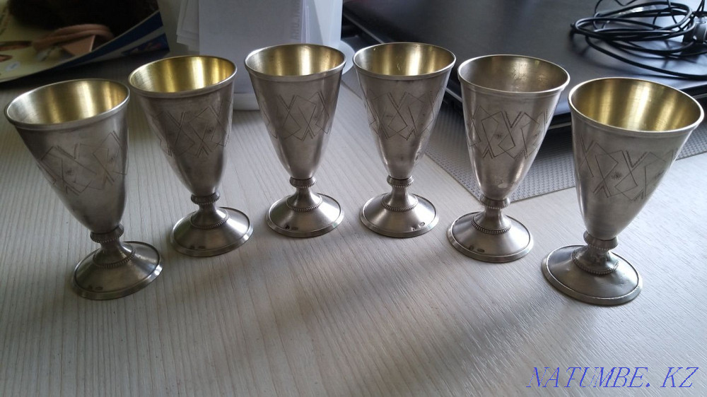 продам серебро - рюмки 875 пробы СССР Усть-Каменогорск - изображение 1