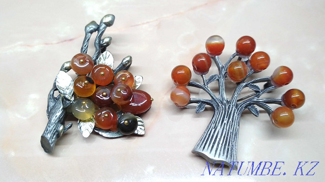 Brooch pendant brooch with natural stones 5.5 cm. Almaty - photo 1