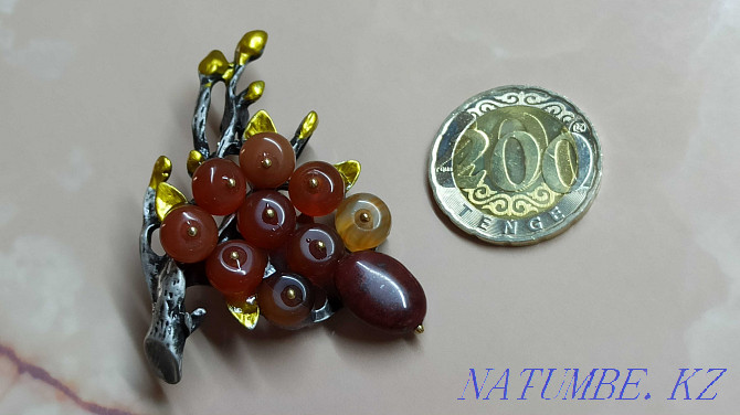 Brooch pendant brooch with natural stones 5.5 cm. Almaty - photo 3