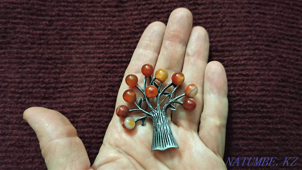 Brooch pendant brooch with natural stones 5.5 cm. Almaty - photo 8