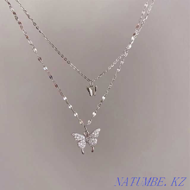 Shiny butterfly necklace free shipping Almaty - photo 1