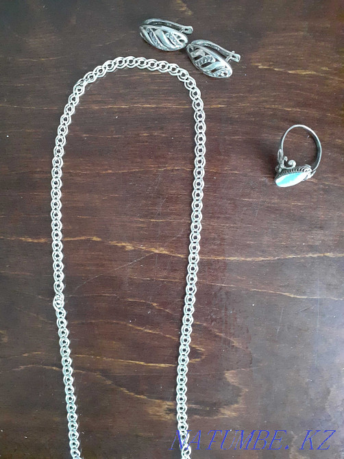 Продам серебряную цепочку, кольцо, серьги Усть-Каменогорск - изображение 2