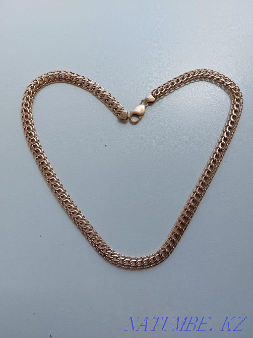 Золотая цепь 585 проба, литая, вес 41 грамм, за грамм 21 000 тыс. Алматы - изображение 2