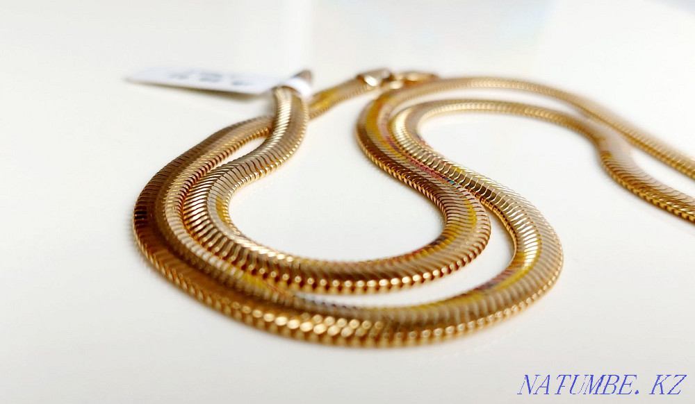 Золотая цепочка. Цепочка золотая. Золотая цепь. Золотое колье Алматы - изображение 3