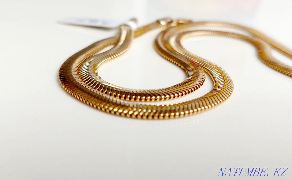 Золотая цепочка. Цепочка золотая. Золотая цепь. Золотое колье Алматы - изображение 1