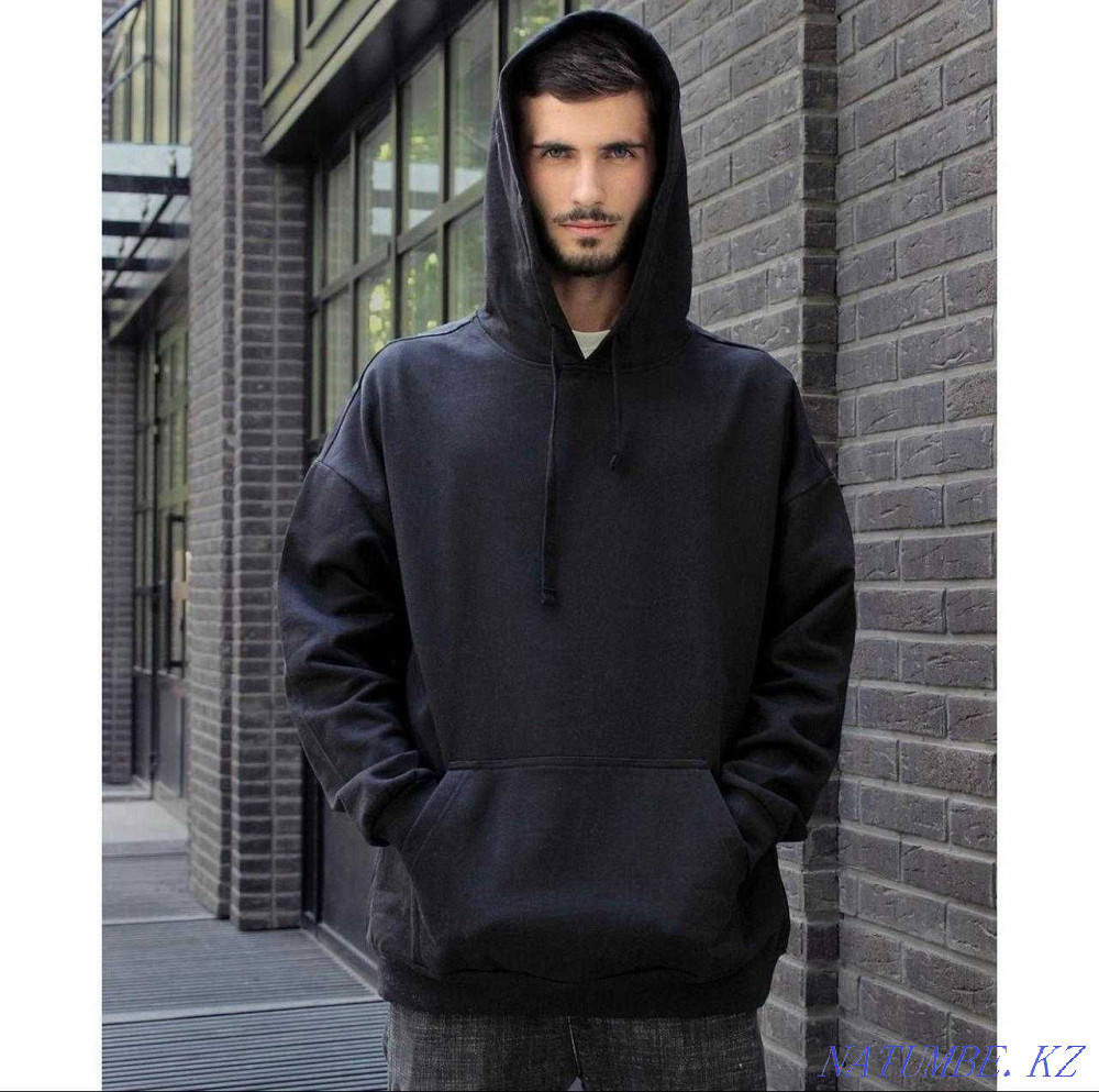 Худи Oversize без начеса в черном цвете (опт) Алматы - изображение 2