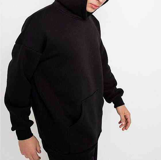 Худи Oversize без начеса в черном цвете (розница) Алматы