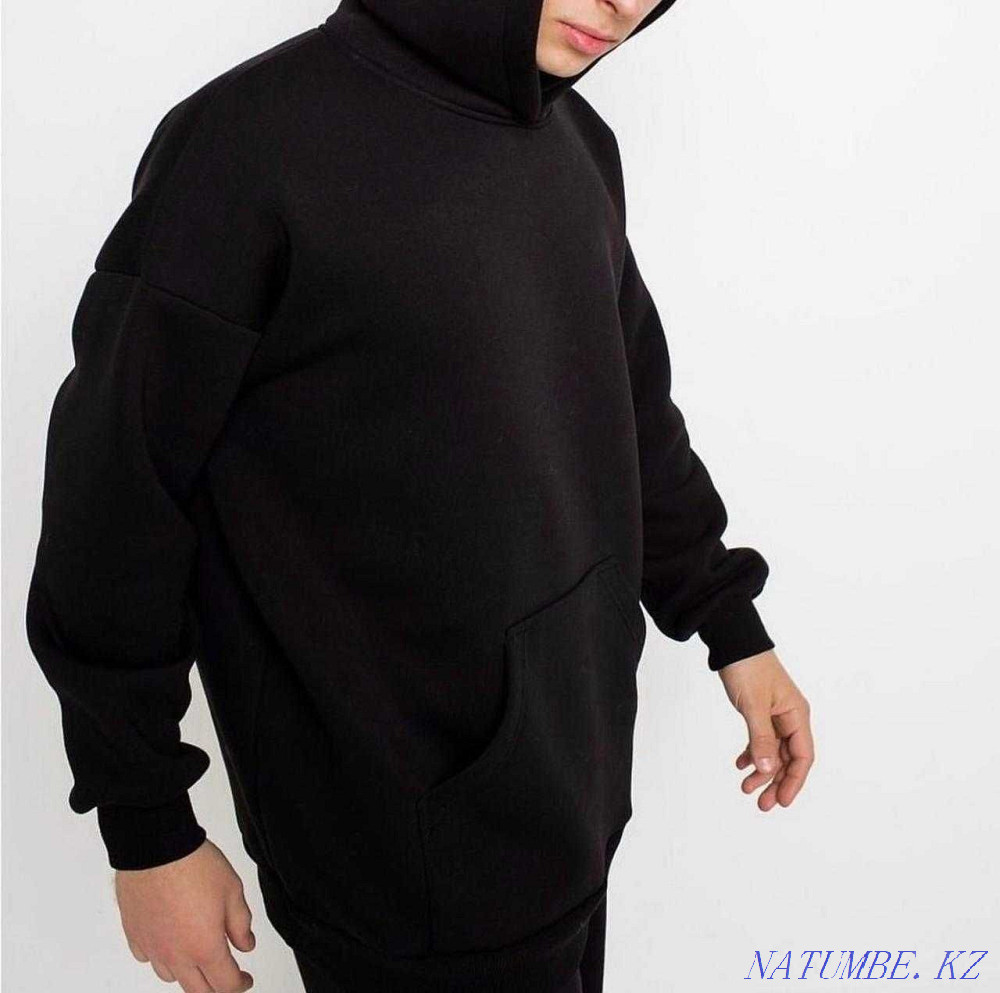 Худи Oversize без начеса в черном цвете (розница) Алматы - изображение 2