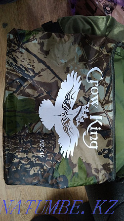 Камуфляжный дождевик на молнии в чехле с козырьком.Crow King 4XL Алматы - изображение 2