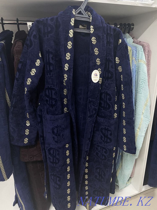 Мужской банный махровый халат Турция хлопок узор Versace Версачи Астана - изображение 6