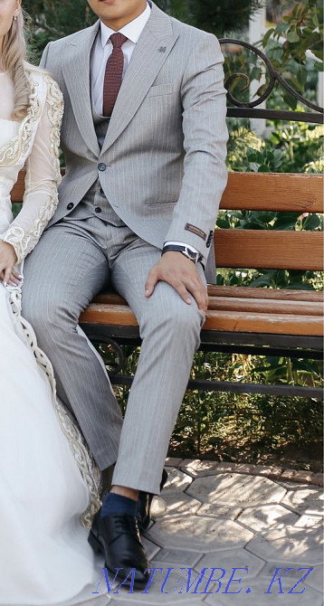 Men's classic three-piece suit (jacket, trousers, vest) Aqsu - photo 2