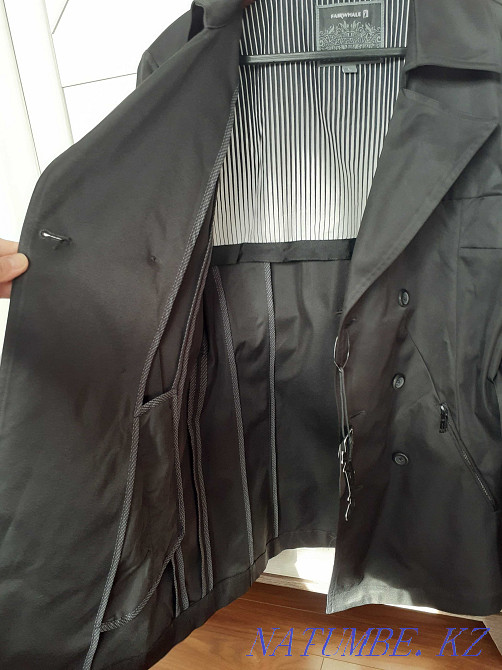 Двубортный мужской тренчкот Mark FAIRWHALE, размер - M, 44 размер. Алматы - изображение 4