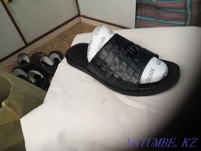 Men's slippers summer leather  - photo 7