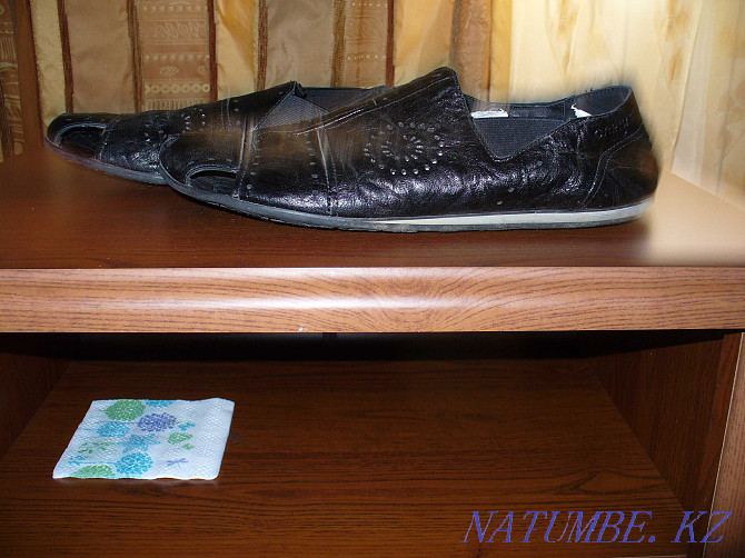 мужские летние туфли полностью кожаные Алматы - изображение 1
