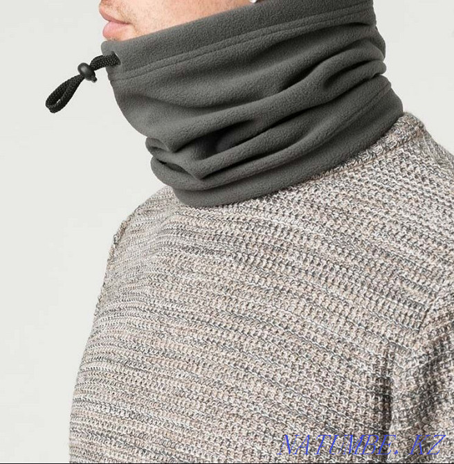 Шарф телый (снуд) чёрный однотонный Астана - изображение 1