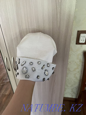 Шапка платок палантин шарф белый Петропавловск - изображение 4