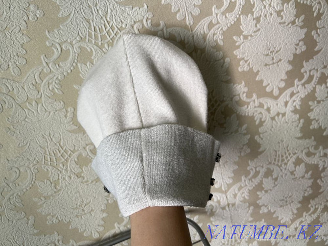 Шапка платок палантин шарф белый Петропавловск - изображение 3