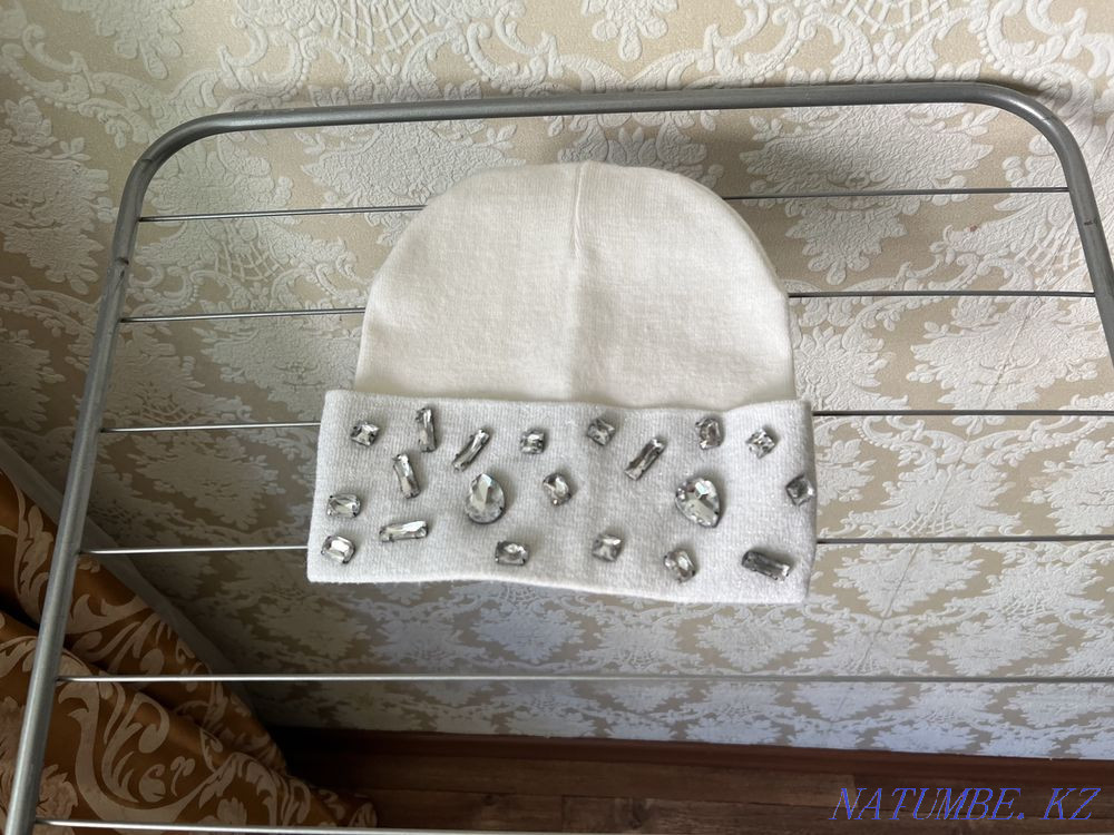 Шапка платок палантин шарф белый Петропавловск - изображение 2