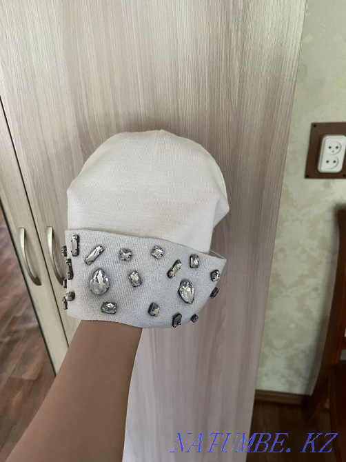 Шапка платок палантин шарф белый Петропавловск - изображение 4