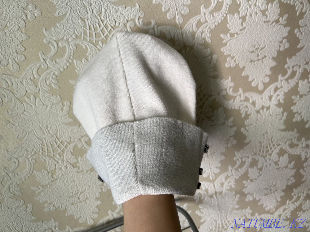 Шапка платок палантин шарф белый Петропавловск - изображение 3