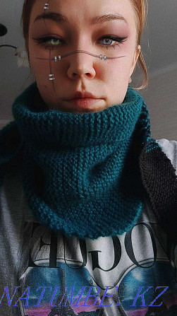 Шапка ушанка вязаная и бактуз(шарф) Астана - изображение 8