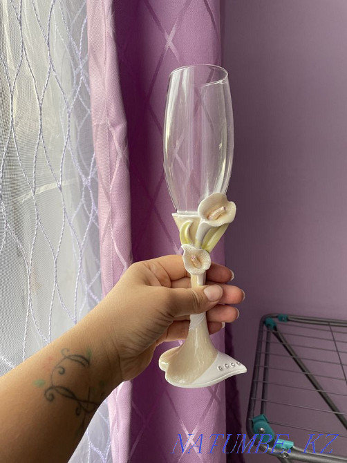 Wedding set new, wedding glasses, wedding glasses Almaty - photo 1