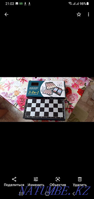 Продам новые Шахматы , нарды и шашки 3 в 1 . Муткенова - изображение 3