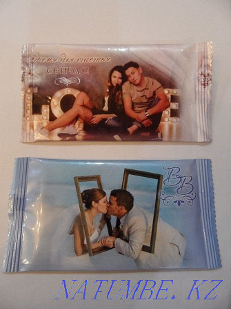 Влажные салфетки (1 шт) для свадеб, мероприятий с дизайном заказчика Алматы - изображение 1